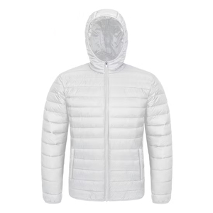 Chaqueta Acolchada Blanca Personalizada OEM, Ligera, Cortavientos, con Cierre de Cremallera, Abrigo Informal de Otoño, Ajuste Regular, con Capucha - Product Image 1