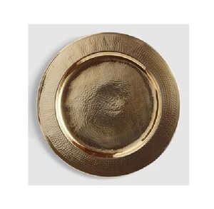 Assiettes de présentation décoratives en laiton, rondes, avec base métallique, pour une mise en scène de table de luxe, mariage, banquet, événement - Product Image 4