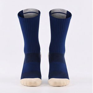 Crew <b>Socks</b> Blue Solid Knitted Breathable Polyester Spandex <b>Running</b> Athletic Sports <b>Socks</b> for Adults Summer - Product Image 1