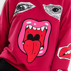 Sweat-shirt pour femme imprimé DTG, mélange de polyester et de coton, col rond décontracté, manches longues, pull personnalisé avec motif graphique, streetwear - Product Image 4