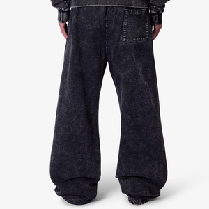 Pantalones Deportivos Casuales de Pierna Ancha, Lavados con Ácido, Transpirables y Ecológicos, de Alta Calidad, en Lona de Poliéster/Algodón de 300 GSM, OEM/ODM - Product Image 4