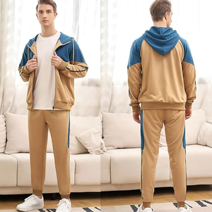 Conjunto Deportivo de Invierno para Hombre con Capucha y Bloques de Color, Sudadera con Cremallera Completa y Pantalones Jogger, Ropa Deportiva Casual para Gimnasio y Running - Product Image 5