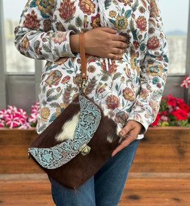 Style occidental cheveux sur cacher sacs à main en peau de vache pour femmes nouveau Design sculpture sac à main décontracté sac à bandoulière en cuir véritable sacs à bandoulière - Product Image 2