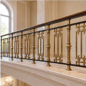 Barandilla de Bronce Acanalado para Hoteles de Lujo, Villas y Escaleras Arquitectónicas Clásicas - Product Image 3