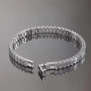 New Customized Round Shape Lab Grown Diamond <b>Bracelet</b> Bezel Setting 18K Yellow Gold Diamond <b>Bracelet</b> for Both Women - Product Image 4