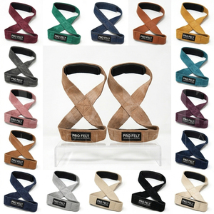 Sangles de levage en cuir suédé de qualité supérieure avec logo personnalisé, sangles de poignet robustes pour la musculation et le powerlifting - Product Image 1