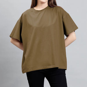 T-shirts oversize pour femmes en coton 100% de haute qualité 180 g/m², streetwear d'été, impression personnalisée, broderie unisexe - Product Image 2