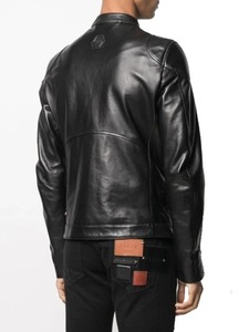 <b>Men</b>’s Classic Biker Moto <b>Leather</b> <b>Jacket</b> <b>Genuine</b> <b>Leather</b> Motorcycle Riding <b>Jacket</b> - Product Image 3