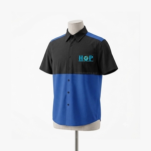 Chemise de course automobile, broderie par sublimation, uniformes d'équipe, vêtements de travail durables pour mécaniciens, chemise anti-plis pour box, chemise avec logo personnalisé - Product Image 1