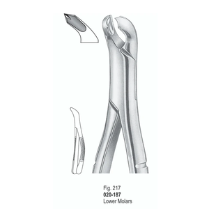 Pinzas de Extracción Dental Fig. 217 |   Molares Inferiores |   Instrumentos Dentales |   extracción de dientes |   CERTIFICADO POR LA CE - Product Image 1