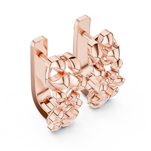 Pendientes de Aro con Textura de Burbuja Escultórica Dorada, Pendientes Huggie Modernos y Gruesos de Diseño, Joyería Minimalista con Diamantes para Mujer - Product Image 6