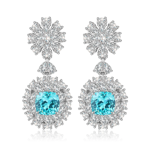 Women's White Gold Round Cut Fancy <b>Blue</b> Diamond <b>Earrings</b> IGI Certified Luxury <b>Studs</b> - Product Image 4