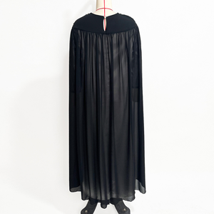 AN13050 Women Modest <b>Loose</b> Fit Polyester Mesh Embroidered Middle Eastern Ethnic Muslim Abaya Daily Evening <b>Dress</b> - Product Image 6