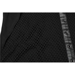 Gilet pour homme noir gothique punk à capuche, style décadent, en maille tricotée, coupe ajustée, avec empiècements en similicuir - Product Image 4