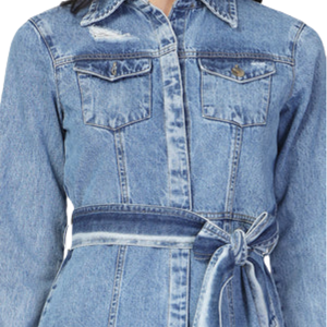Vestido de Mezclilla de Manga Larga para Mujer, Ropa Casual de Moda, Suministro Directo de Fábrica al por Mayor - Product Image 5