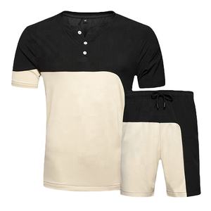 OEM Custom Street Fashion Casual Wear <b>Men</b> Twin Set T <b>Shirt</b> and Short Sets 100% Cotton Twin Sets - Product Image 3