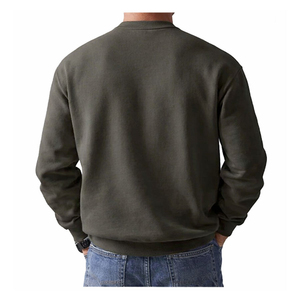 Sudadera Personalizada para Hombre, Cuello Redondo, 100% Algodón, Felpa, Estilo Holgado, Casual, Primavera, 360g, Secado Rápido, Logotipo Frontal, OEM, ODM - Product Image 3