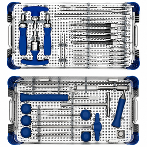 Juego de instrumentos para reemplazo total de cadera sin cemento, manual, clase I, para operaciones quirúrgicas, kit de herramientas con mango azul - Product Image 4