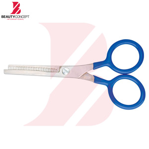 Ciseaux à effiler professionnels bleu ciel à manche rond, outils de coiffure en acier inoxydable à 28 dents pour salon de coiffure - Product Image 3