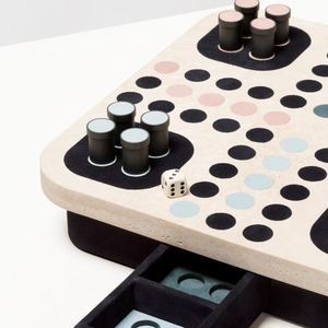 Juego de Ludo con Cubierta de Cuero de Mármol, Juego de Mesa de Lujo con Artesanía Premium para Decoración del Hogar y Regalos - Product Image 2