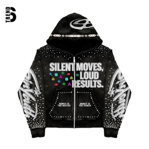 Fleece d'hiver personnalisé, délavé à l'acide, brodé, à ourlet brut, imprimé DTG, écologique, haute qualité, haute densité, effet usé, zippé - Product Image 1