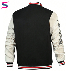 New Trendy High Demand Product Wholesale Rate Letter Embroidered Striped Trim Color Block Letterman Baseball Letterman Jackets - Product Image 2