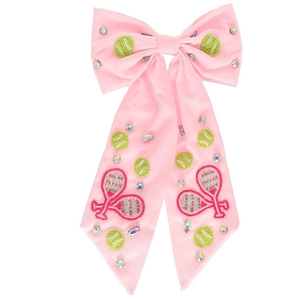 Nœud pour cheveux perlé d'inspiration vintage, élégant, motif floral, fait main, accessoire capillaire - Product Image 1