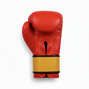 Premium Professional Red Leather Boxing Gloves-Breathable Lightweight <b>Hook</b> Loop Closure Unisex Beach Outdoor Training Gloves - Product Image 2