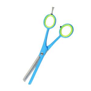 Ciseaux pour cheveux clairsemés, lame en acier inoxydable, manche en plastique bleu, manche long, pointe arrondie pour la coupe de cheveux - Product Image 1