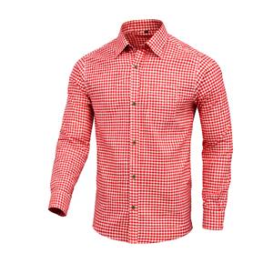 Camisa Casual Roja Bávara para Hombre, Estilo Trachten, para Festival, Otoño, 100% Algodón, Manga Larga, Anti-Pilling, para el Oktoberfest Alemán, Tallas S a 4XL - Product Image 1