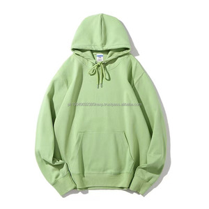 Sweat-shirt à capuche en coton épais uni personnalisé, noir, surdimensionné, pour hommes, streetwear pour hommes - Product Image 5