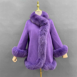 Capa de Piel Sintética Morada para Mujer, Estilo Lujoso, Venta Caliente 2026, 100% Alta Calidad, Bajo MOQ, Precio Bajo, Forro de Piel Sintética Original, Teñido Liso - Product Image 5