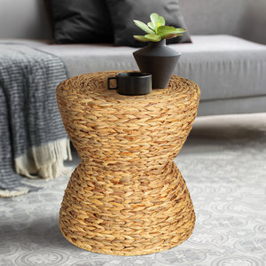 Tabouret sablier en jacinthe d'eau fabriqué à la main - Product Image 2