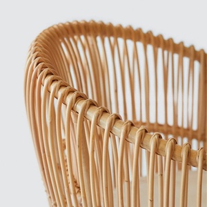 Sillón Moderno de Altura Ajustable Hecho de Ratán con Cojín de Alta Calidad y Acabado Natural para Sala de Estar, Hotel o Uso en Exteriores - Product Image 5