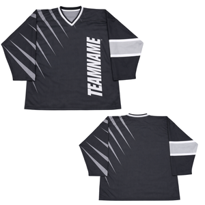 Maillot de hockey sur glace personnalisé |   Col à lacets avec nom de l'équipe - Tenue d'équipe professionnelle sublimée - Tissu en maille respirant - Product Image 3