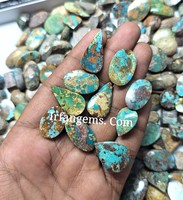 Pierre précieuse naturelle Irfan Gems, turquoise Nishapuri, taille brillant ronde, pierre précieuse en vrac, 20-40 mm, 7-12 g, pour la fabrication de bijoux, provenant du Rajasthan