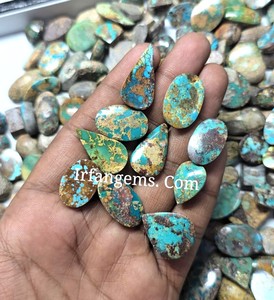 Pierre précieuse naturelle Irfan Gems, turquoise Nishapuri, taille brillant ronde, pierre précieuse en vrac, 20-40 mm, 7-12 g, pour la fabrication de bijoux, provenant du Rajasthan - Product Image 1