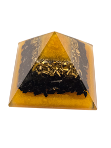 Orgone Citrine Pyramid With Natural Crystal point Copper layered Orgone pyramid Wholesale direct from Indian Manufacturer - Product Image 3