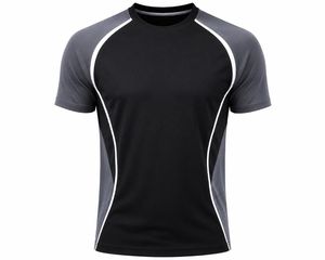 Men's O-Neck Short Sleeve <b>Raglan</b> T-Shirt White Blue Color Blocked Knitted Polyester Quick Dry Sporty Regular Fit - Product Image 5