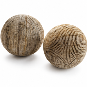 Natural Sustainable Wooden Through-Carved Decorative Balls <b>Rustic</b> Handcrafted <b>Wood</b> Sphere Set for Home Decor Craft Display - Product Image 1
