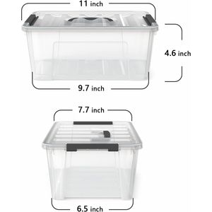 Set di 6 Contenitori di Plastica Trasparente con Manici e Coperchi, Scatole Organizzative da 5 Litri con Chiusura a Scatto - Product Image 2