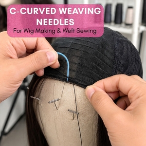Professional Durable Lightweight Stainless Steel Curved Hook Needles Set for Hair Extension Weaving Thread Tools (Commercial - Product Image 5