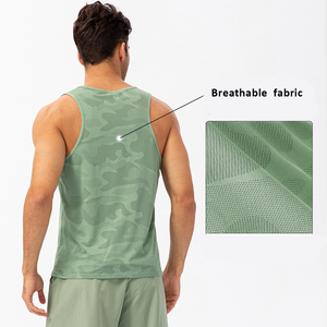Camisetas sin mangas de algodón 100% transpirables para hombre, personalizadas al por mayor, con estampado digital, estilo deportivo, para culturismo y fitness, 240g - Product Image 3
