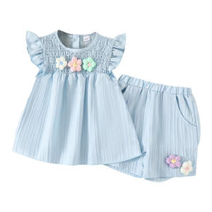 Conjunto de 2 Piezas para Bebés Niñas, Leggings Florales de Jersey, 29% Algodón, 71% Poliéster, Antiarrugas, Casual, Sin Mangas, OEM Personalizable - Product Image 6