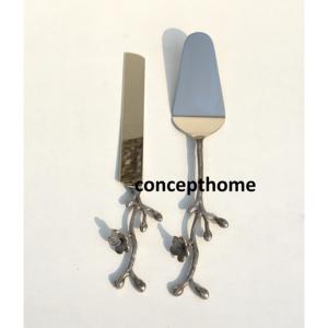 Juego de Cuchillos y Servidores para Pastel Michael Aram White Orchid, Acero Inoxidable Niquelado Antiguo, a Precio de Mayoreo - Product Image 2