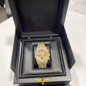 Reloj de Diamante Moissanite de Primera Calidad para Hombre, Acero Inoxidable, Resistente al Agua, Luminoso, Disponible en Tamaños Personalizados - Product Image 3