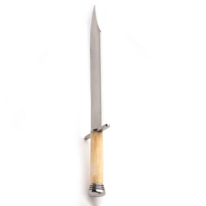 Couteau Bowie en acier inoxydable avec manche en bois confortable, équipement de survie pour le camping, la chasse et le bushcraft en plein air - Product Image 5