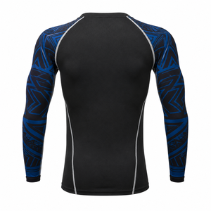 Rashguard à manches longues pour homme Free Fight Industry, noir, séchage rapide, respirant, écologique, UPF50+, antibactérien, 140g, MMA BJJ - Product Image 2