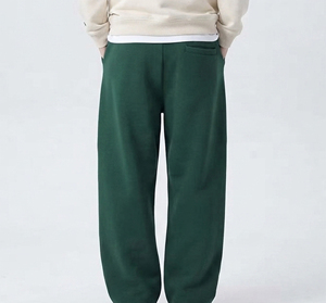 Pantalon de survêtement en toile 100 % coton de qualité supérieure, style hip-hop, coupe droite, couleur unie, décontracté, bas large - Product Image 3