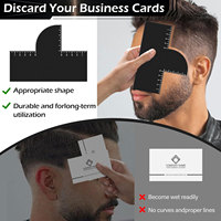 Outil de façonnage de la ligne des cheveux pour barbiers avec indicateurs de mesure, guide réutilisable pour aligner les bords, gabarit professionnel pour coupe de cheveux et barbe